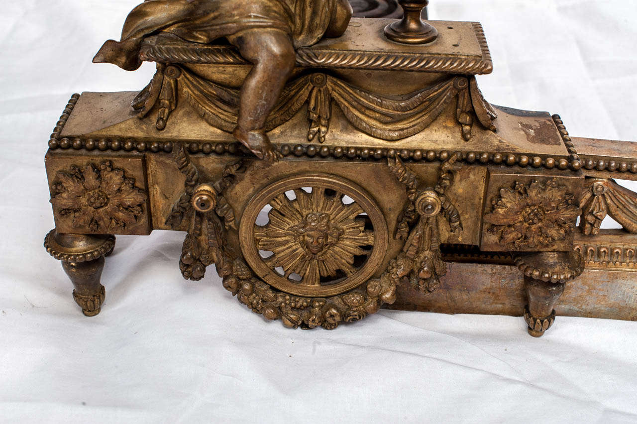 19th Century Gilt Bronze Firedog For Sale 3