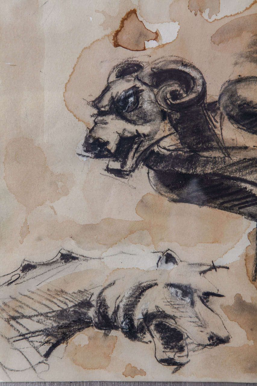 Medieval French Gargoyle Drawings For Sale