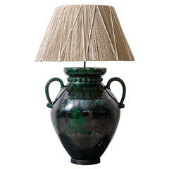 Vintage South of France Table Lamp with Cord Shade, 1960s