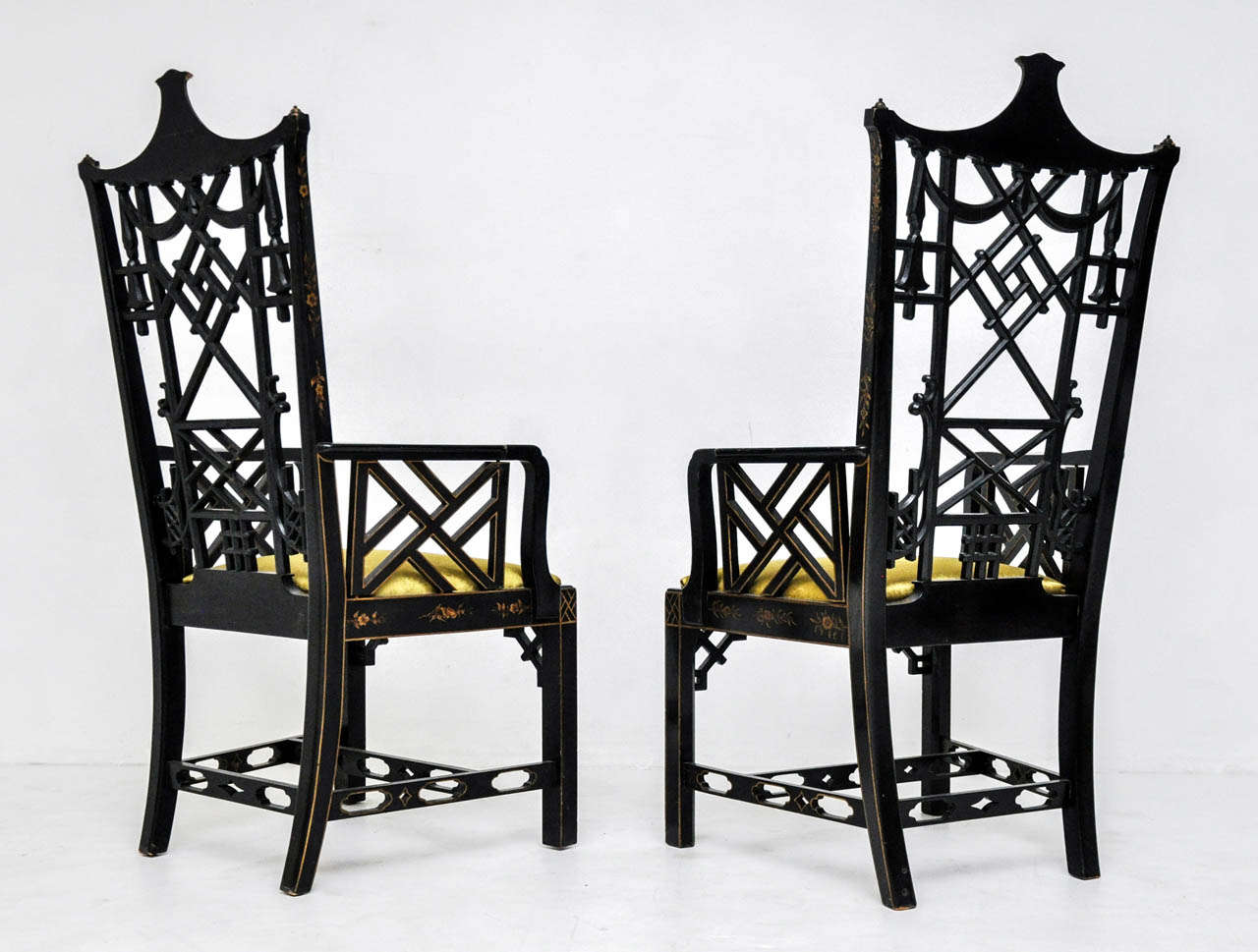 Chinese Chippendale High Back Chairs 3