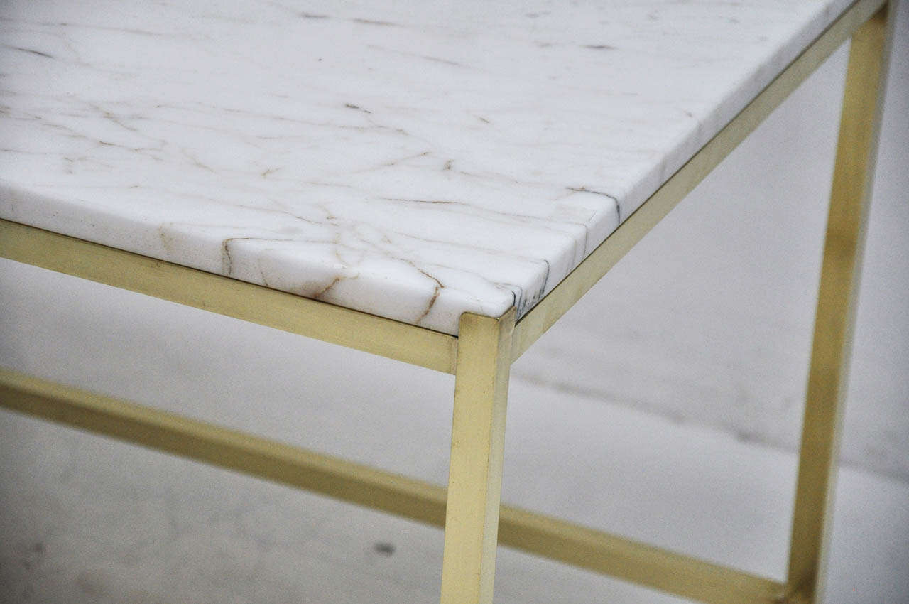 Mid-20th Century Brass and Marble Coffee Table by Harvey Probber