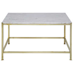 Brass and Marble Coffee Table by Harvey Probber