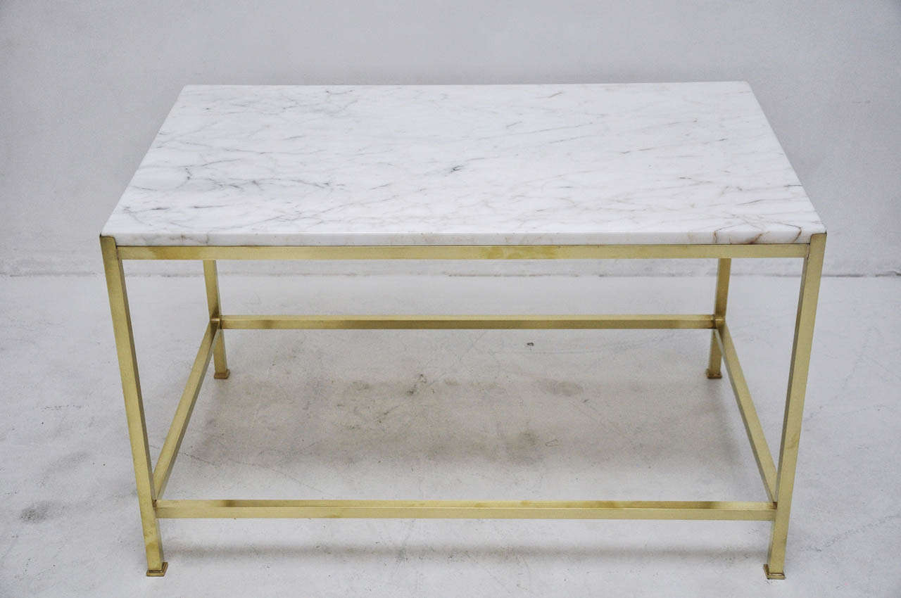 Brass and Marble Coffee Table by Harvey Probber at 1stDibs