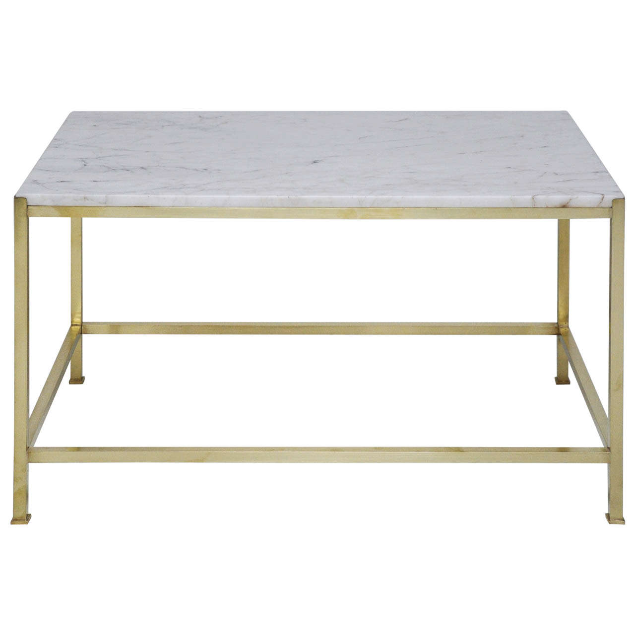 Brass and Marble Coffee Table by Harvey Probber at 1stdibs