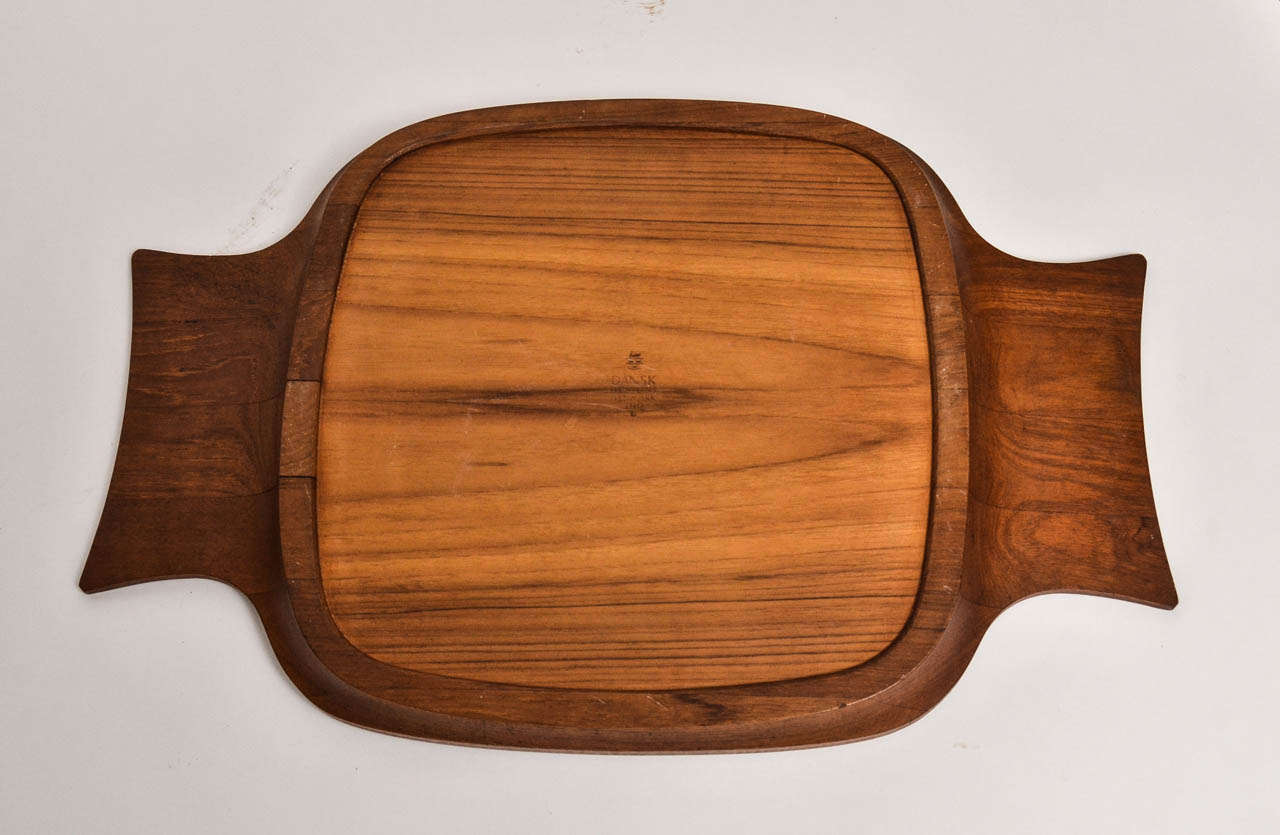 Mid-20th Century Quistgaard Teak and Bamboo Tray, Danish, circa 1960 For Sale