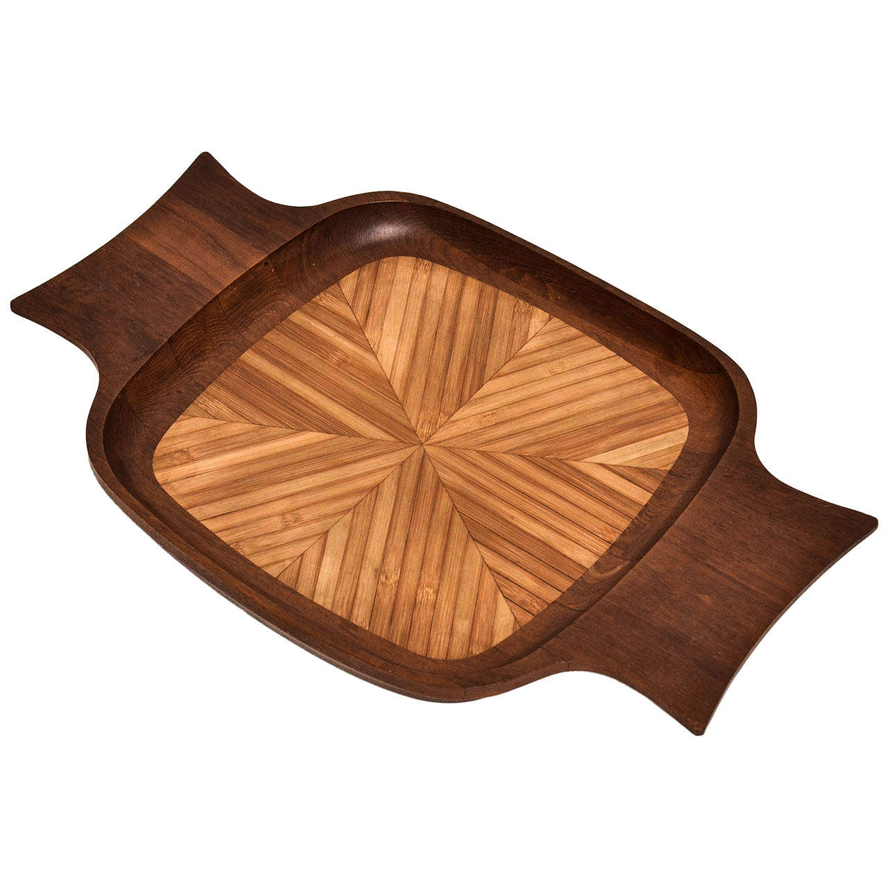 Quistgaard Teak and Bamboo Tray, Danish, circa 1960 For Sale