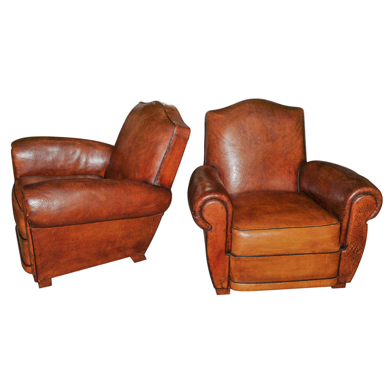 Pair of 1950's Club Armchairs For Sale