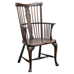 19 th C. Oak Windsor chair