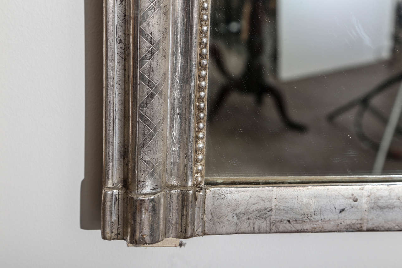Directoire 19th Century French Silver Leaf Mirror