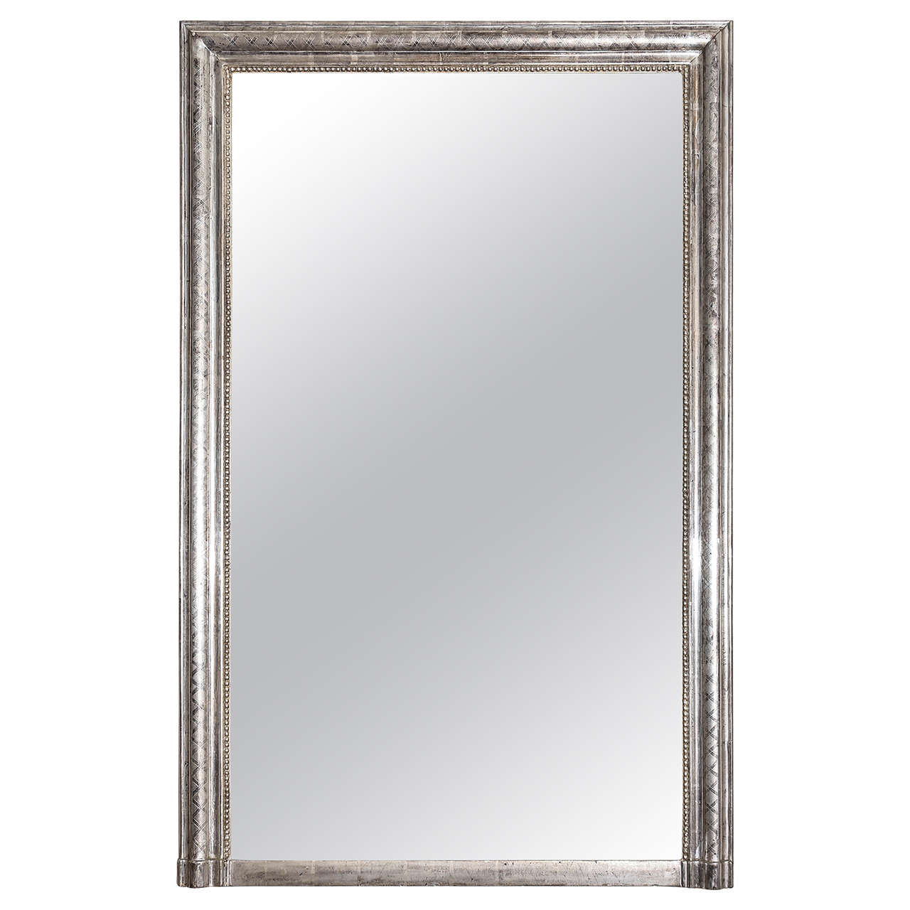 19th Century French Silver Leaf Mirror