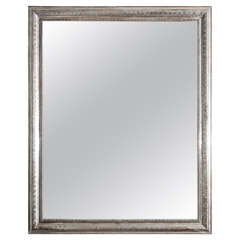 19 th C. French silver leaf mirror