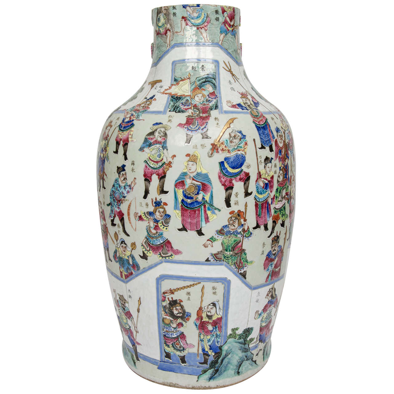 Massive Mid-19th Century Canton Vase For Sale