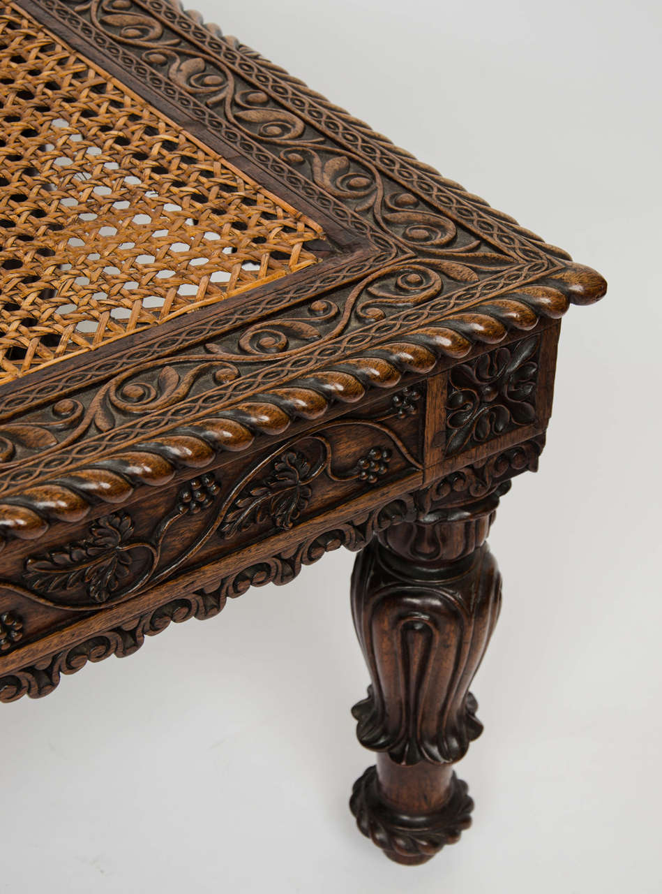 Caning Early 19th Century Anglo-Indian Stool