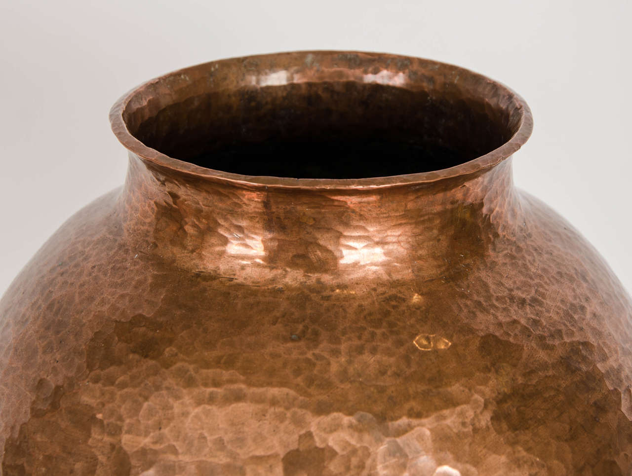 French Hand-Beaten Mid-20th Century Copper Vase