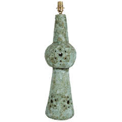 Italian Mid-20th Century Verdigris Pottery Lamp Italian Mid-20th Century Verdigris Pottery Lamp