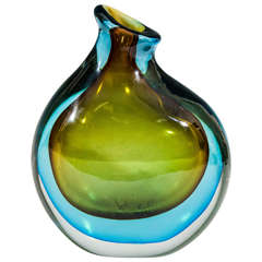 Midcentury Murano Glass Vase Attributed to Flavio Poli for Seguso