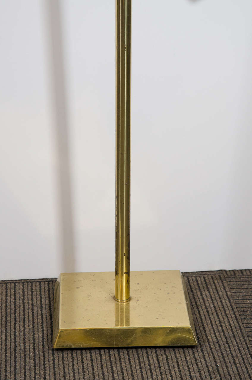 Mid-Century Modern Midcentury Counter Balance Brass Adjustable Floor Lamp by Chapman