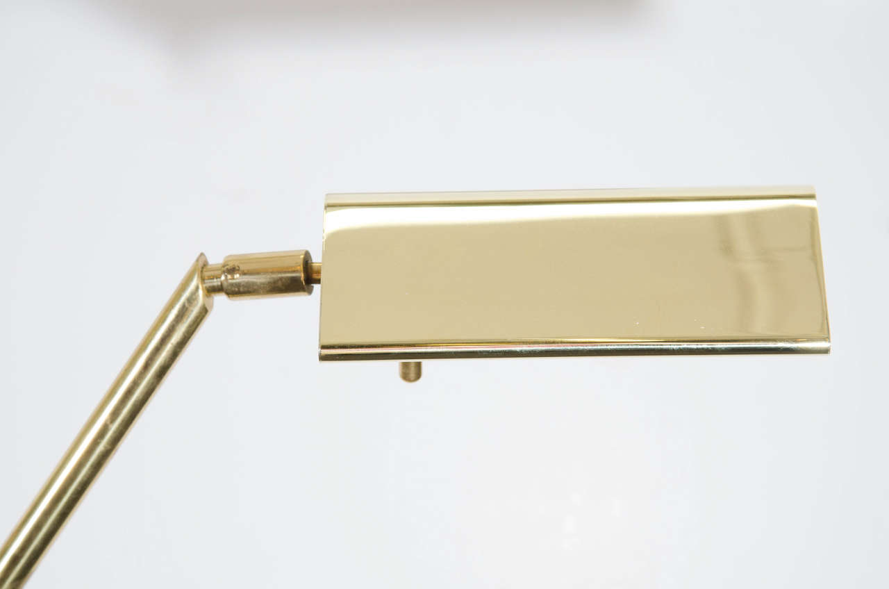 Midcentury Counter Balance Brass Adjustable Floor Lamp by Chapman 1