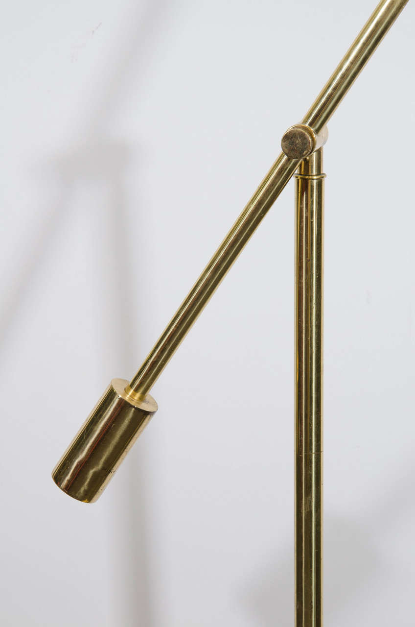 Midcentury Counter Balance Brass Adjustable Floor Lamp by Chapman 2