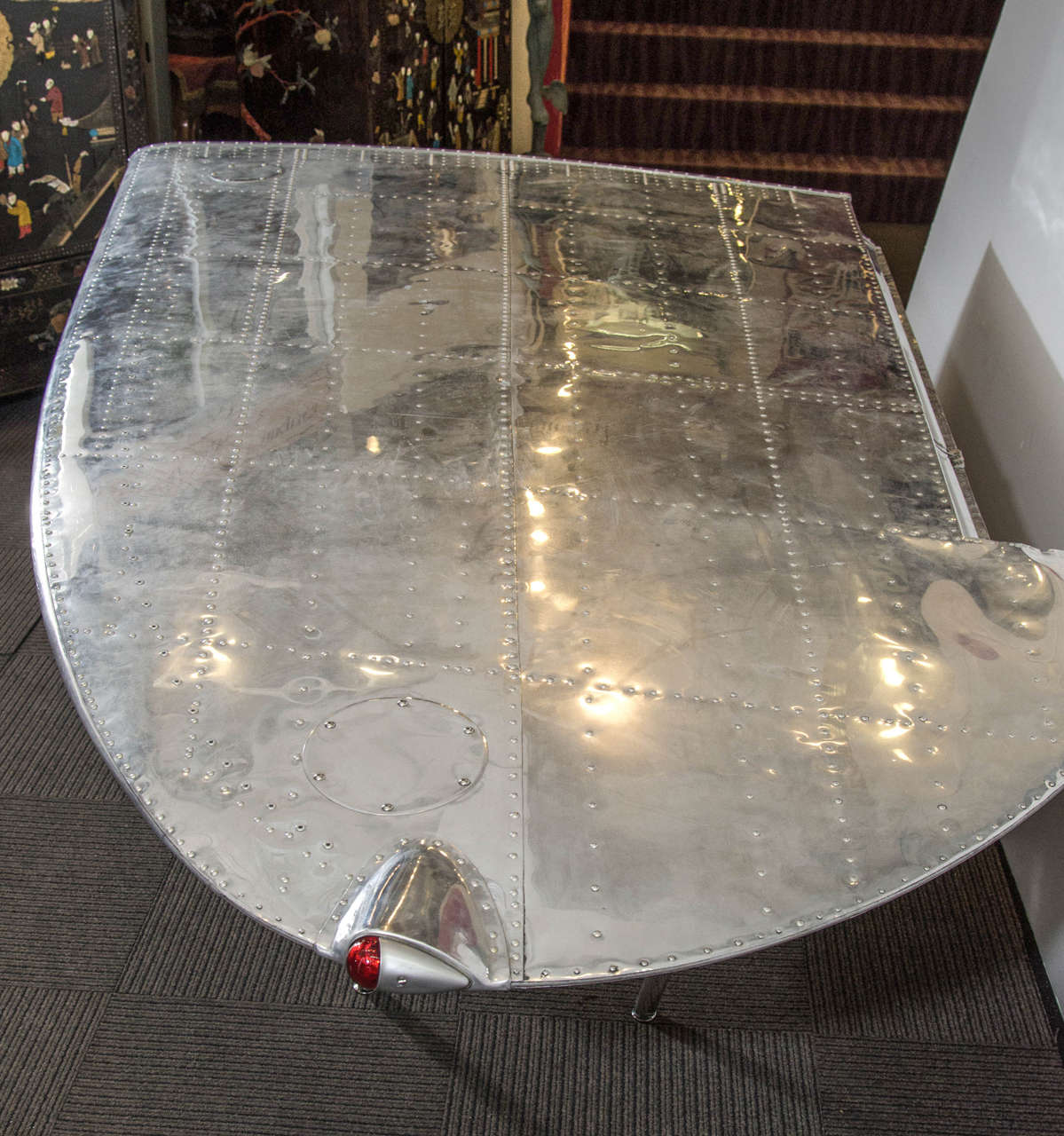 Vintage World War ii Dakota DC-3 Airplane Wing Table In Excellent Condition In Mount Penn, PA