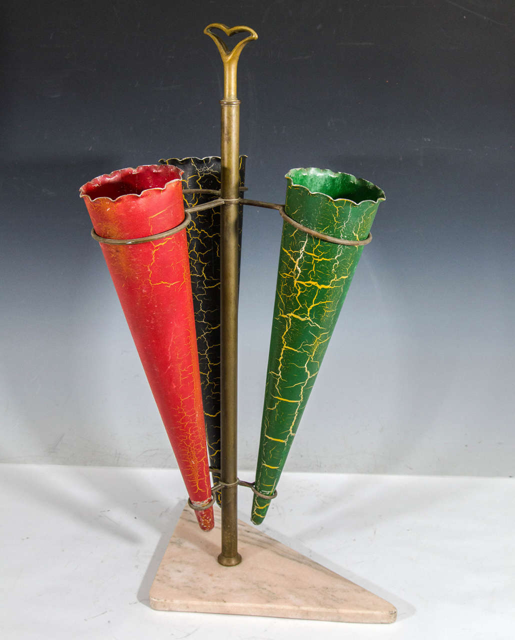 20th Century Mid-Century Umbrella Stand on Marble Base Attributed to Fontana Arte For Sale
