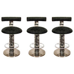Vintage Set of Three Swivel Bar Stools by Designs for Leisure