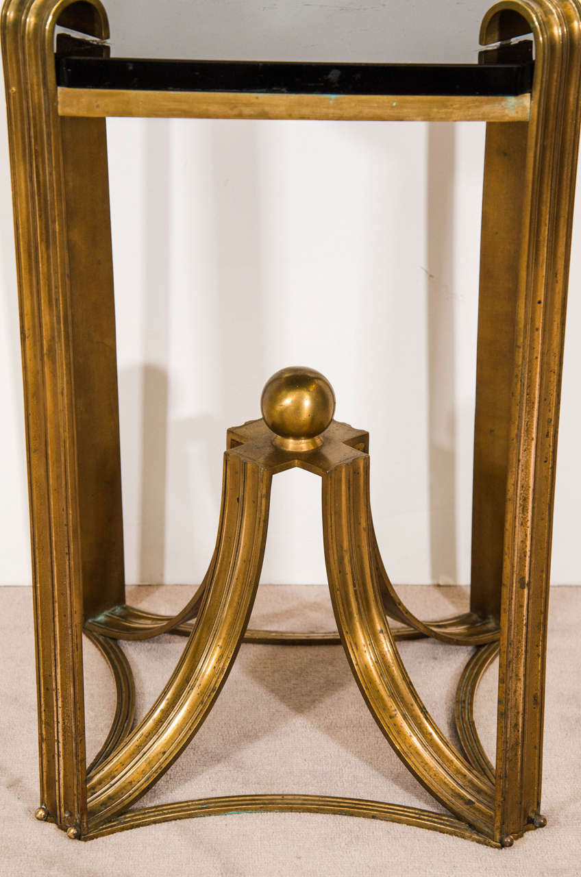 Art Deco Moderne Pair of Rare Bronze Side Tables In Good Condition For Sale In Mount Penn, PA