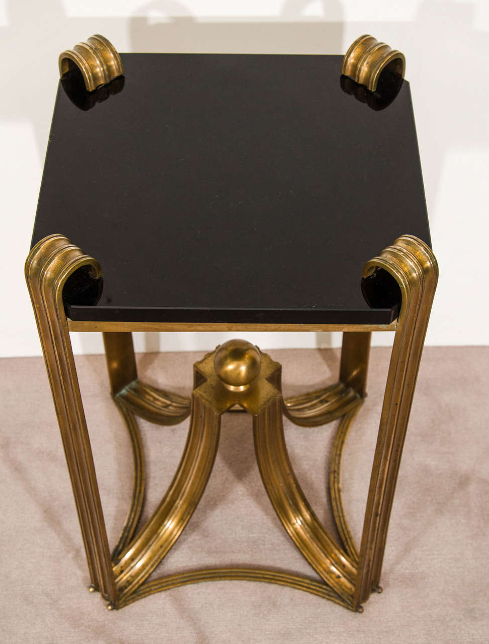 20th Century Art Deco Moderne Pair of Rare Bronze Side Tables For Sale