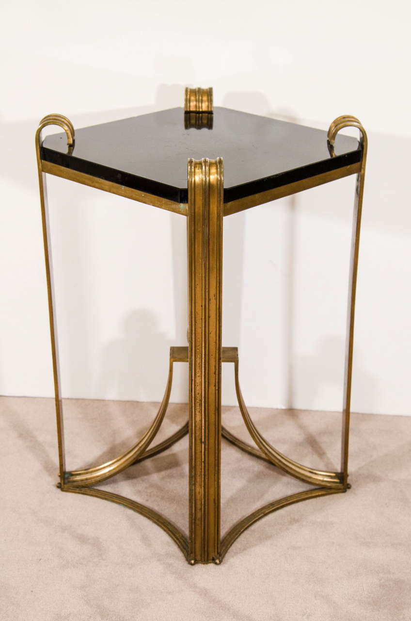 Art Deco Moderne Pair of Rare Bronze Side Tables For Sale 1