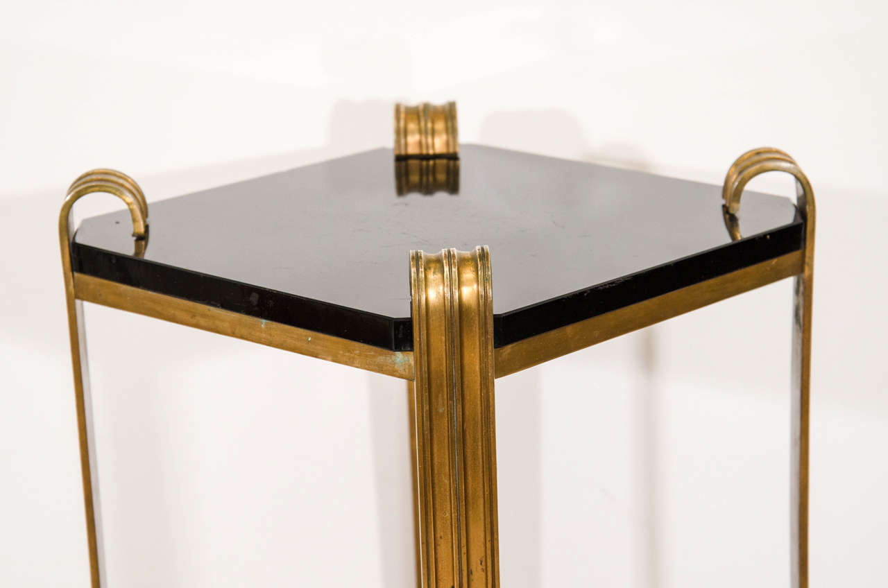 Art Deco Moderne Pair of Rare Bronze Side Tables For Sale 2
