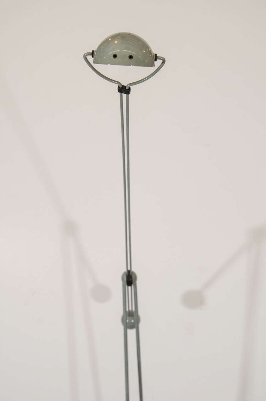 Metal Pair of Paolo Francesco Piva Articulating Floor Lamps for Stafano Cevoli in Gray