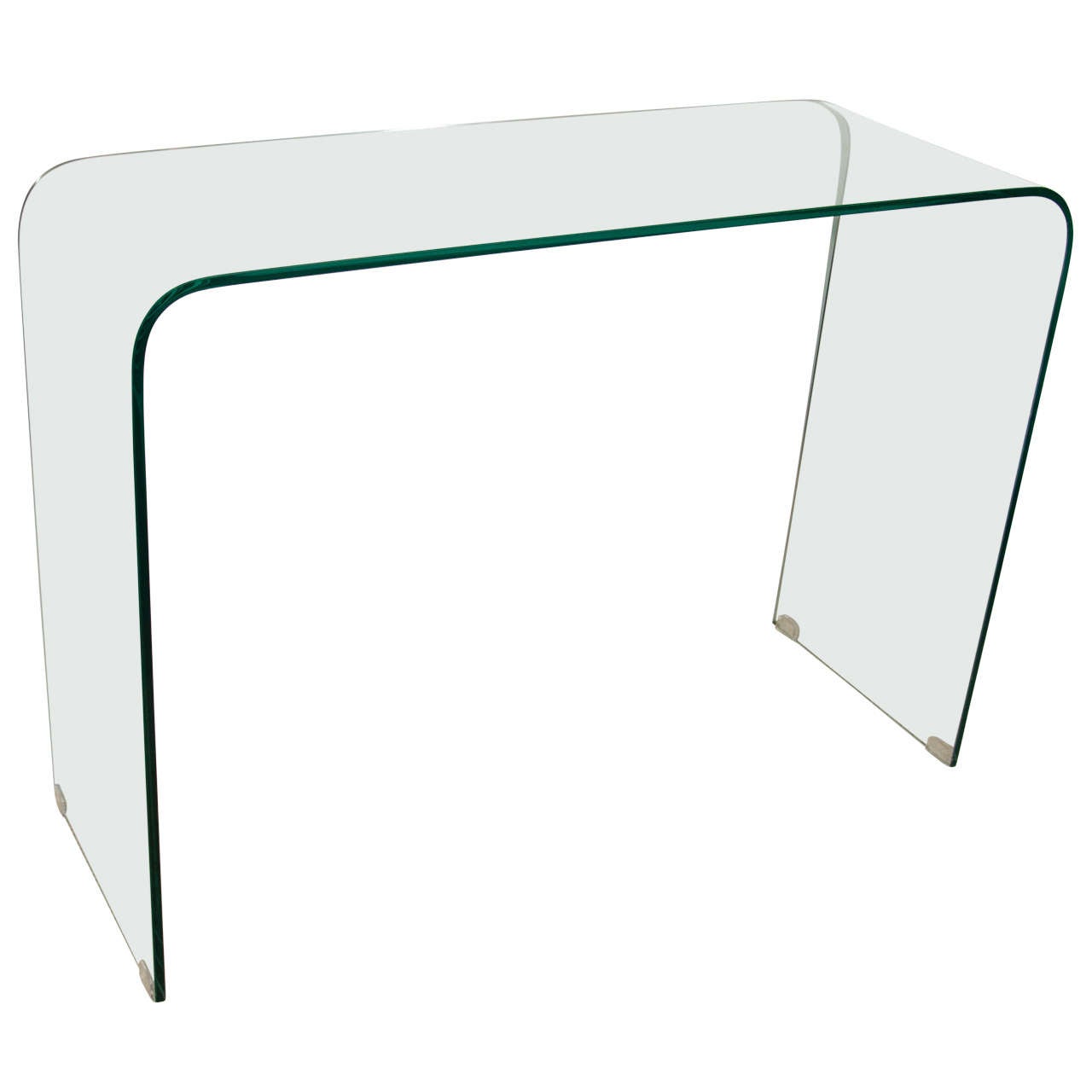 Modern Glass "Waterfall" Console or Sofa Table