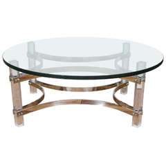 A Charles Hollis Jones Chrome and Lucite Coffee and Cocktail Table 7