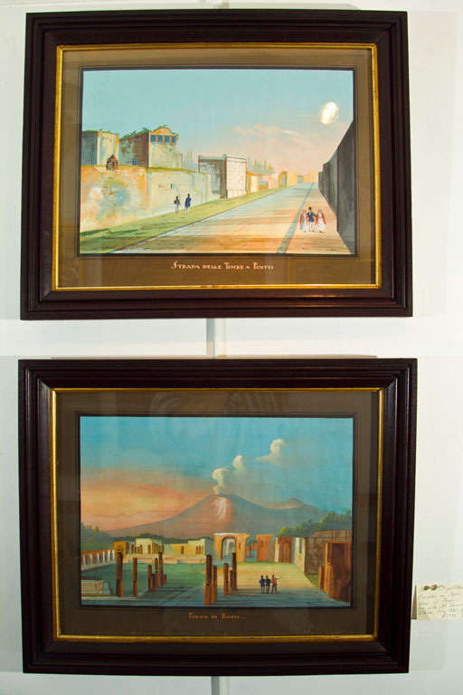 Pair of Neapolitan Gouaches on Paper
