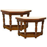 Pair of Italian Walnut Console Tables