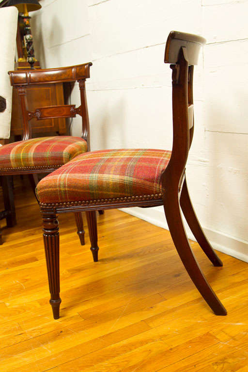 Set of 6 English Regency Mahogany Dining Chairs For Sale 3