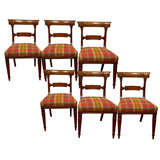 Antique Set of 6 English Regency Mahogany Dining Chairs
