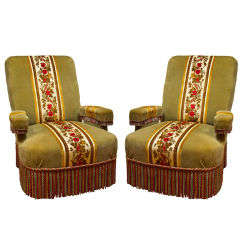 Pair of Upholstered Armchairs in the Turkish taste