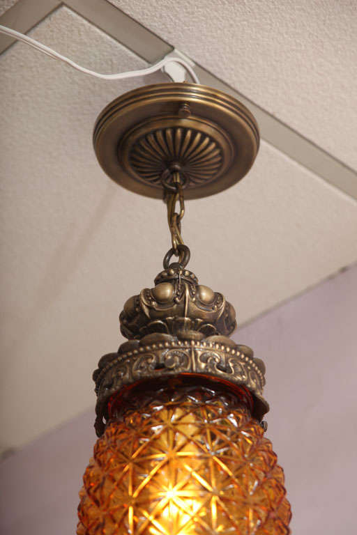 French SALE SALE!   Antique Amber Ceiling Pendant France Entrance SALE FROM $1700