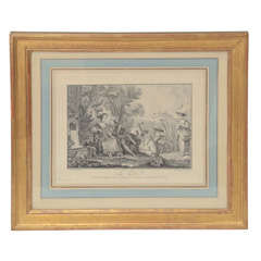 Antique Allegorical engraving of the summer Print by Longueuil