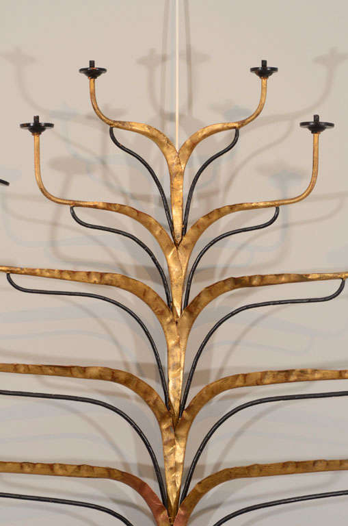 Gilt Iron and Painted Wall Sconce In Good Condition In New York, NY