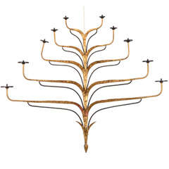 Gilt Iron and Painted Wall Sconce 3