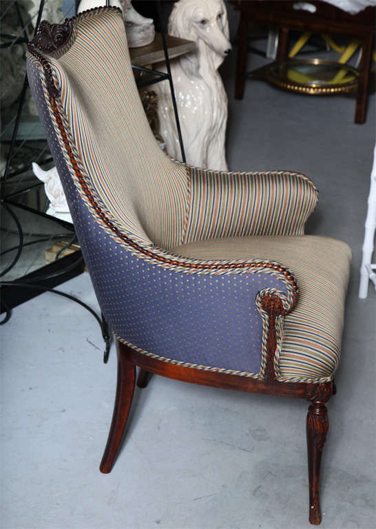 Pair of Art Deco Carved Arm Chairs