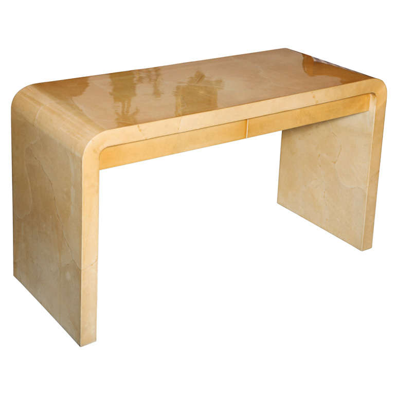 Lacquered Goat Skin  Console by Karl Springer