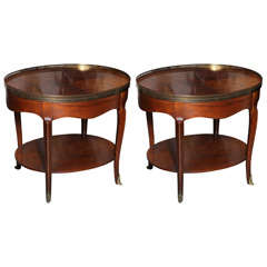 Pair of Baker Two Tiered Bouillotte Tables
