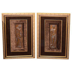 19th c bronze plaques signed Barbedienne