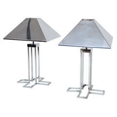 Pair of Metal Jere Lamps