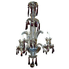 Antique 3 Light Crystal Chandelier