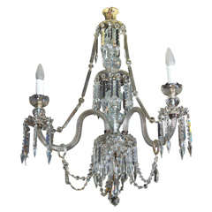 Georgian Style 3 Light Crystal Chandelier 9