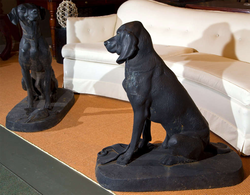 Pair of Cast Iron Dog Figures